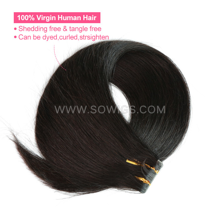 Straight PU Skin Weft Invisible Tape In 20pcs 50grams Remy Hair Extensions Natural Human Hair Seamless Adhesives Tape