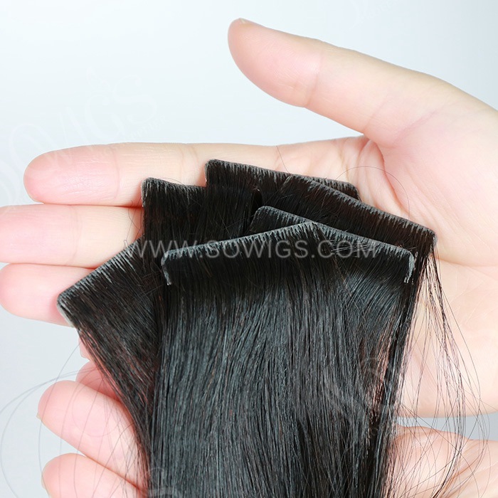 Straight PU Skin Weft Invisible Tape In 20pcs 50grams Remy Hair Extensions Natural Human Hair Seamless Adhesives Tape