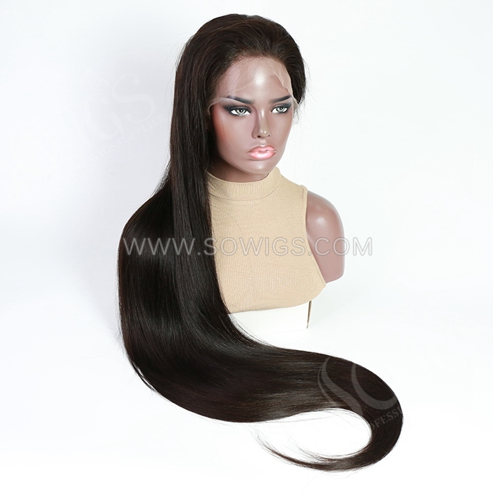130% Density Full Lace Wigs Straight Hair Virgin Human Hair Natural Color