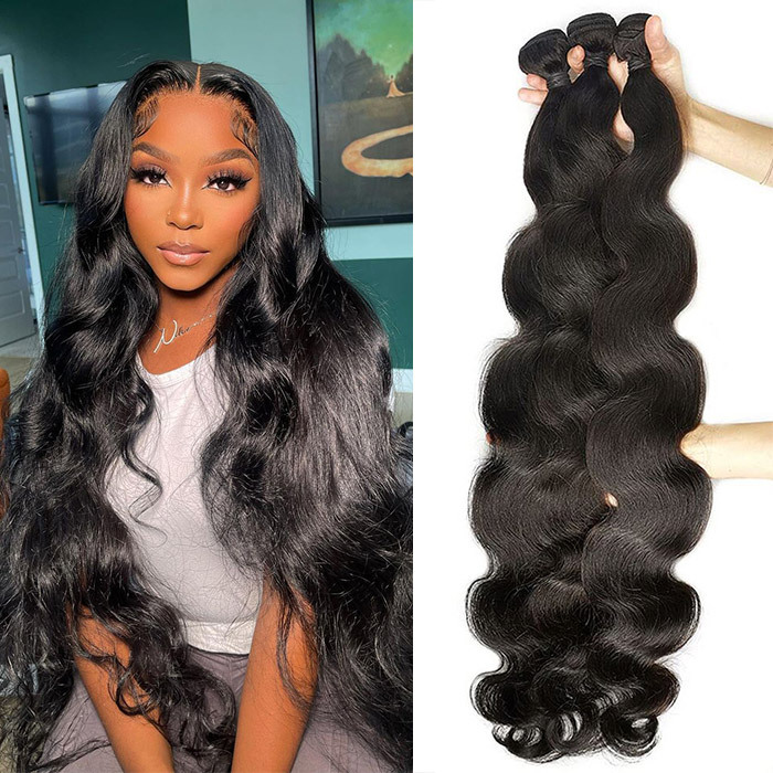 3/4 Bundles Body Wave 100% Unprocessed Virgin Human Hair Extensions Double Weft Sowigs Hair Natural Color