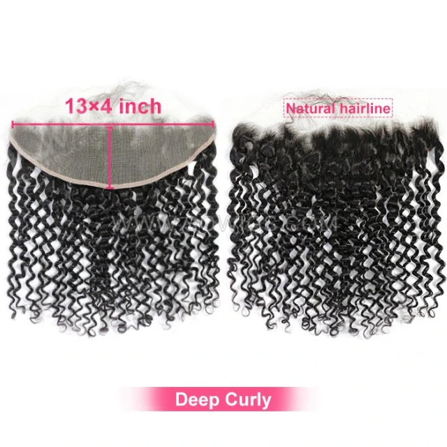 (All texture )13*4 & 13*6 Lace Frontal 100% Unprocessed Virgin Human Hair Natural Color