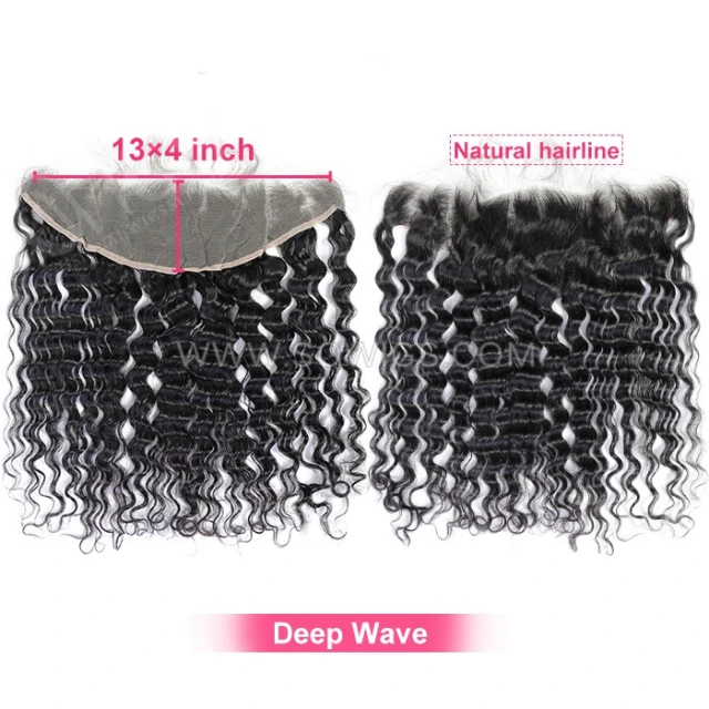 (All texture )13*4 & 13*6 Lace Frontal 100% Unprocessed Virgin Human Hair Natural Color