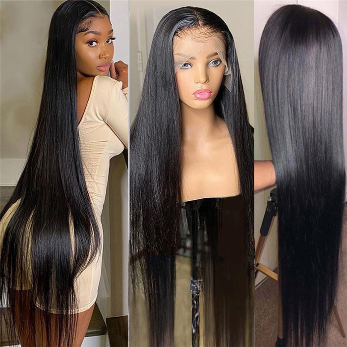 13*4 Lace Front Wigs Straight Hair 130% Density Virgin Human Hair Natural Color