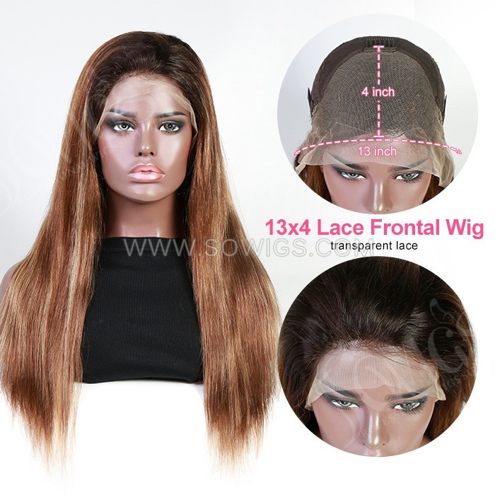 Hightlighted Color 13*4 Lace Front Wigs Lace Wigs Virgin Human Hair Natural Hairline