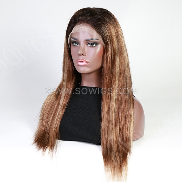 Hightlighted Color 13*4 Lace Front Wigs Lace Wigs Virgin Human Hair Natural Hairline