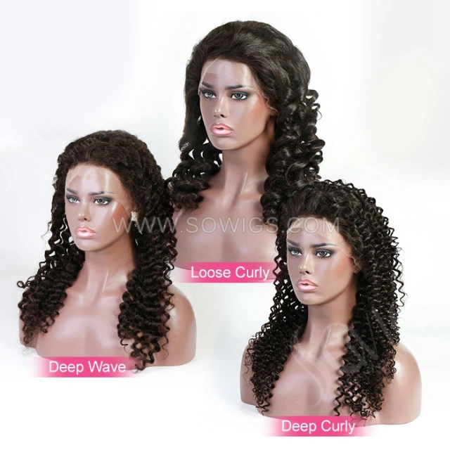 HD Undetectable Lace 13x4 Wigs Full Frontal 150% and 200% Density Lace Wigs Pre Plucked Virgin Human Hair Natural Color