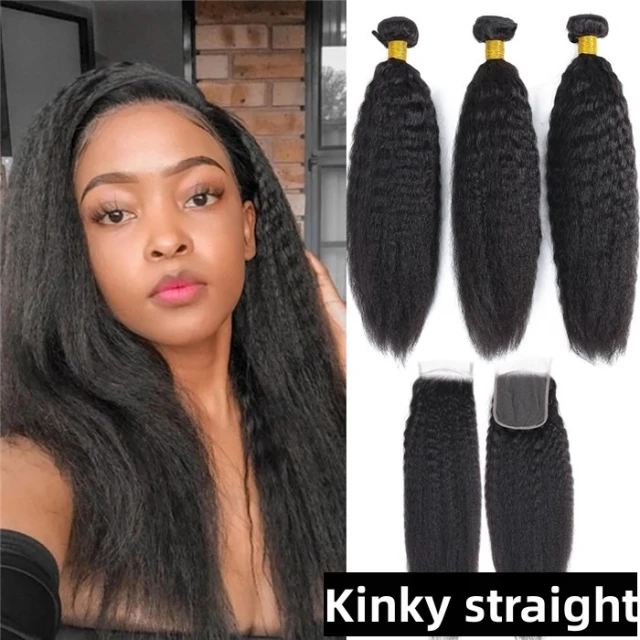 9a Grade 3 Bundle With Lace Closure Free Part Factory Price Various Style 100% unprocessed Virgin Human Hair Extension Natural Color