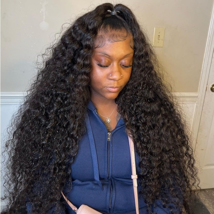 13x4 Full Frontal Wigs 150% or 200% Density Lace Wigs Pre Plucked Virgin Human Hair Natural Color