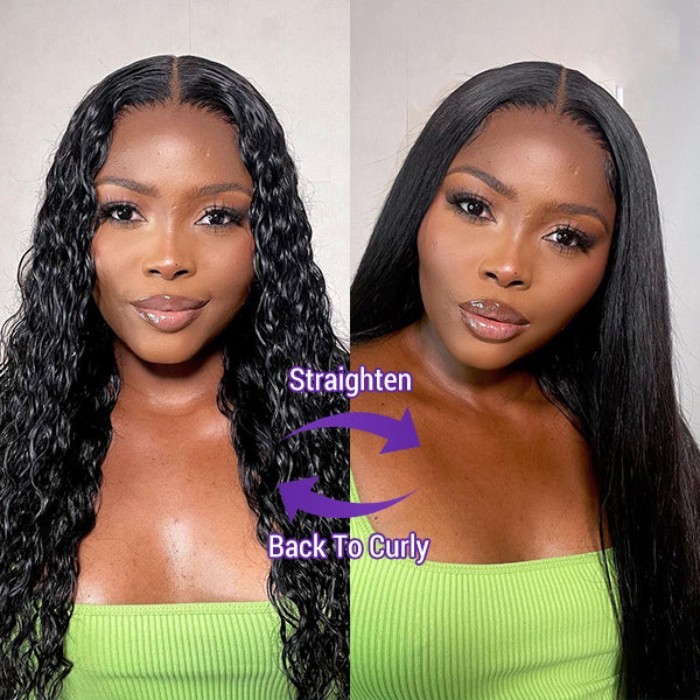 130% /180% /300% Density Deep Wave 13*4 Lace Front Wigs 100% Unprocessed Virgin Human Hair Wigs  Natural Color