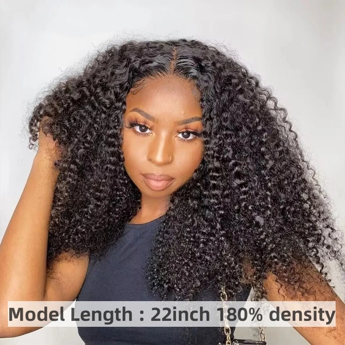 130% /180% /300% Density Jerry Curly Kinky Curly 13*4 Lace Front Wigs 100% Unprocessed Virgin Human Hair Wigs  Natural Color