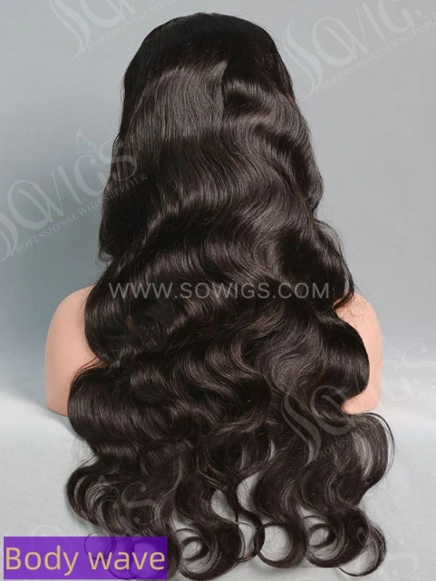 Full Lace Wigs 130% Density Virgin Human Hair Natural Color