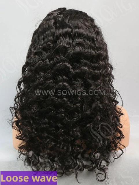 Full Lace Wigs 130% Density Virgin Human Hair Natural Color