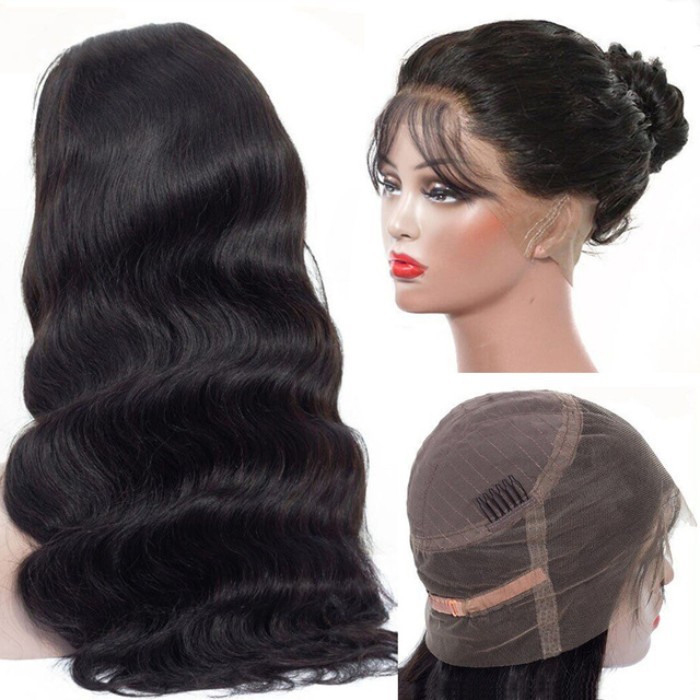 180% Density 360 Lace Wigs Straight Hair Virgin Human Hair Natural Color