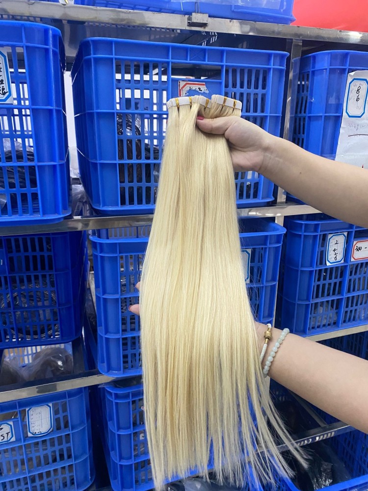 Color 613 Blonde Tape hair Extension 20pcs 50gram/pack  100% Human Hair Weaves