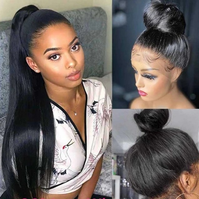 360 Lace Wigs 150% /200% Density Virgin Human Hair Natural Color