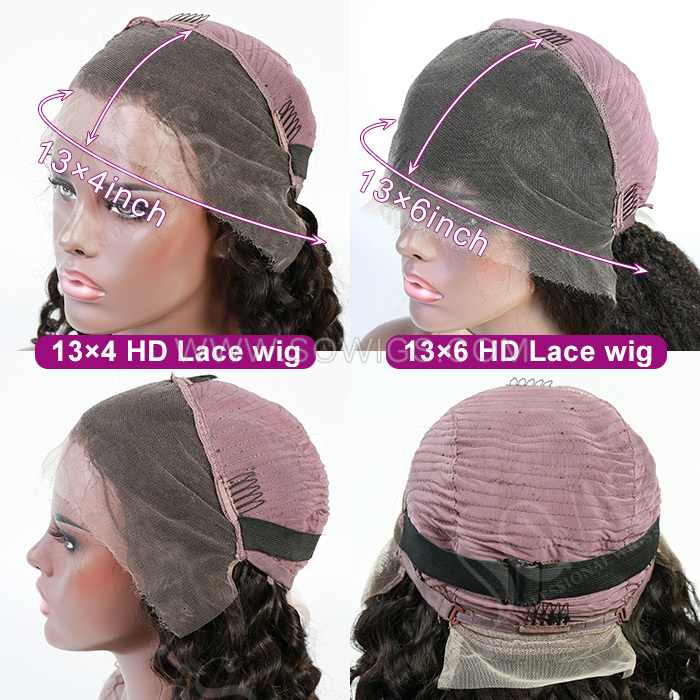 Glueless Full Frontal 13x4 HD Lace Wigs Wear Go Lace Wigs 100% Virgin Human Hair Wigs Natural Color