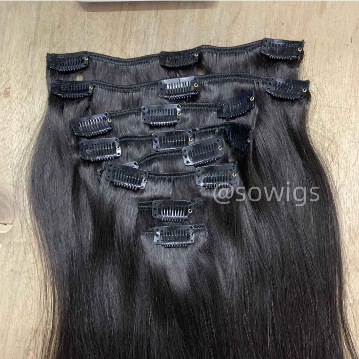 Premium grade 12-30inch Clip Hair Extension Clip in 8pcs 120gram/ pack Natural Color