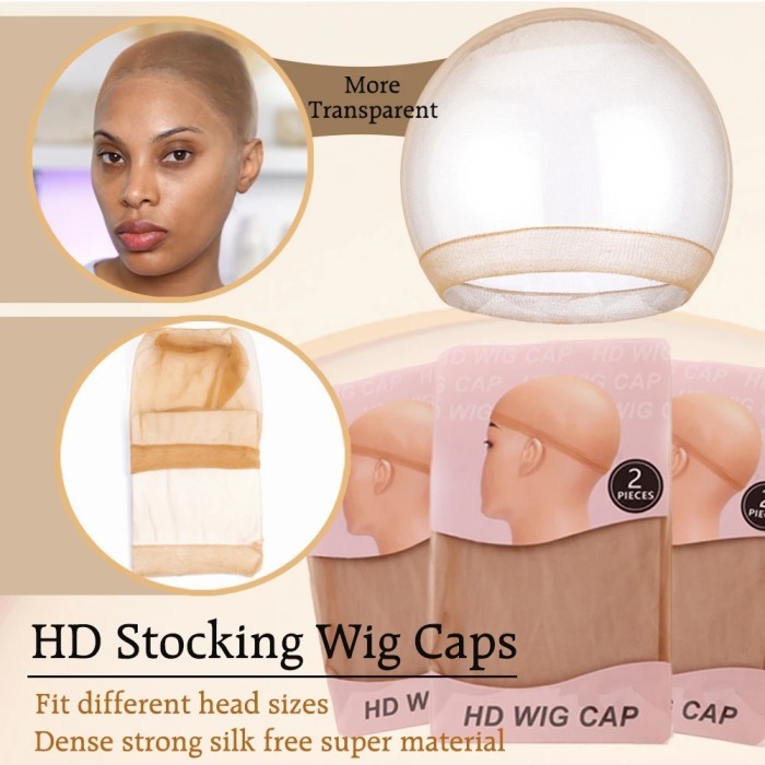 Hd Wig Cap 6pcs/3Pack Ultra Thin Stocking Wig Cap For Lace Wigs Hairnets Invisible Hair Hat Stocking  HD Wig Caps