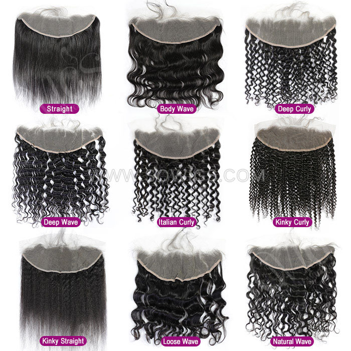 (All texture )13*4 Lace Frontal 100% Unprocessed Virgin Human Hair Natural Color