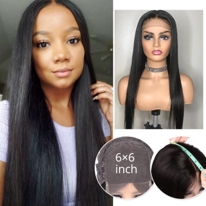 Wear To Go Wig - Glueless 6x6 HD Lace Closure Wigs 150% 200% Density 100% Unprocessed Human Hair Wigs