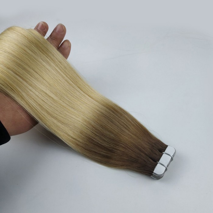 Ombre Color 6/613# Tape hair Extension 20pcs 50gram/pack  100% Human Hair Weaves