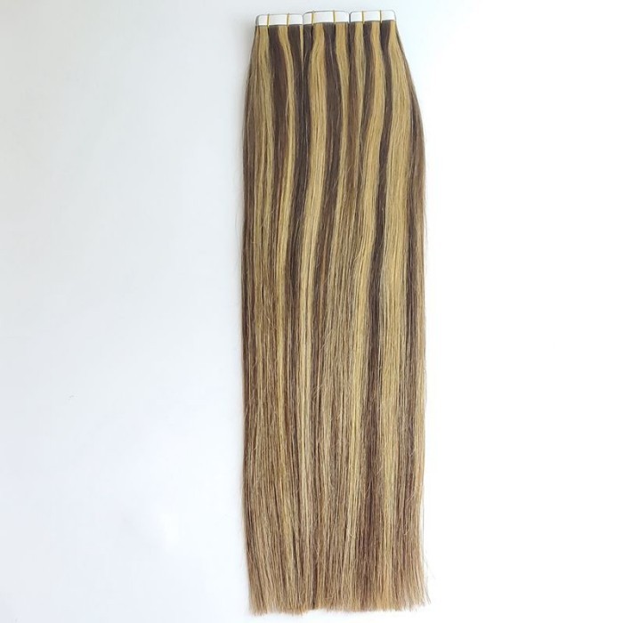 Color P4/27 Tape hair Extension 20pcs 50gram/pack  100% Human Hair Weaves