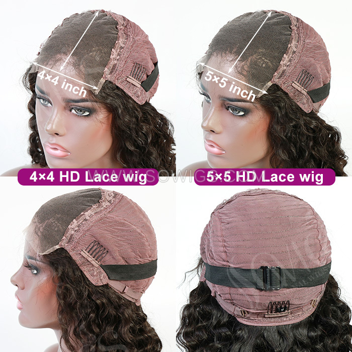 Premium grade HD Lace 5x5 Closure Wigs 150% and 200% Density Lace Wigs 100% Virgin Human Hair Natural Color