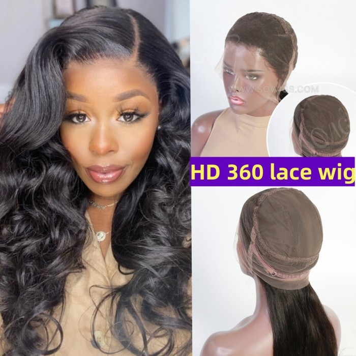 【11 hairstyle】HD 360 Lace Wigs 150% /200% Density Virgin Human Hair Natural Color