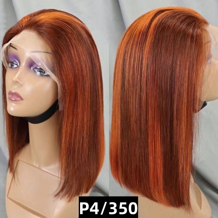 Bob Wigs Full Frontal 13*4 Lace Wigs 200% Density 100% Virgin Human Hair Wigs Natural Hairline