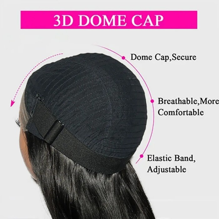 【3D Dome Cap】5x5 HD Lace Closure Wigs Glueless Wear Go Lace Wigs 150% 200% Density 100% Unprocessed Human Hair Wigs