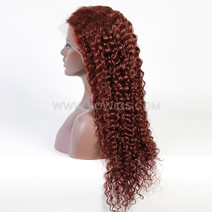Color 33B# Reddish Brown 13*4 Lace Front Wigs 180% Density Lace Wigs Virgin Human Hair Natural Hairline