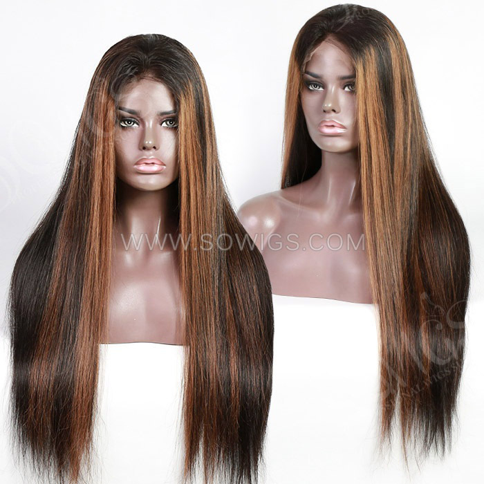 【11 hairstyle】Highlights 1B/30 Glueless Wear Go 5x5 HD Lace Closure Wigs 150% 200% Density 100% Unprocessed Human Hair Wigs