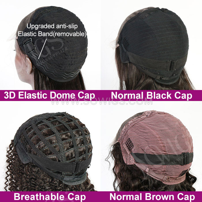HD 4*4 Lace Closure Wigs 180% Density Pre Plucked Virgin Human Hair Natural Color