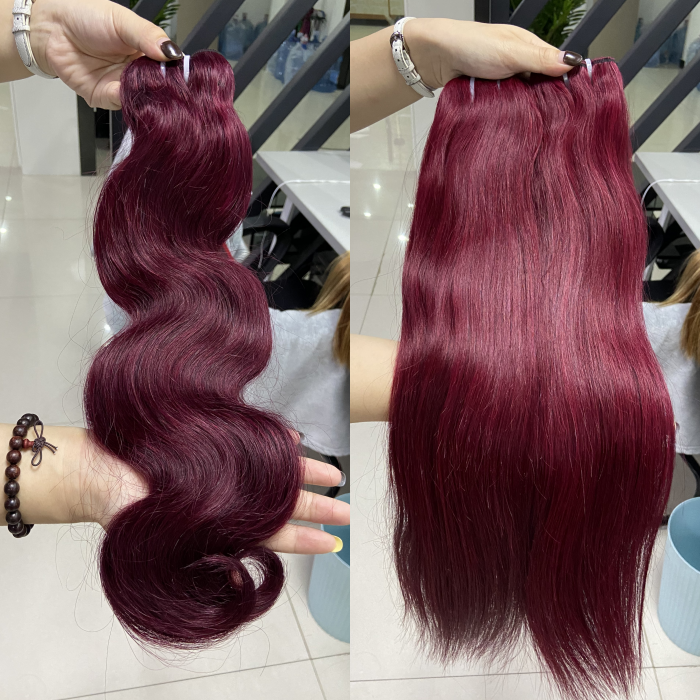 【9 hairstyle】Color Hair 1 Bundle 12-30inch 100% Virgin Human Hair Extension