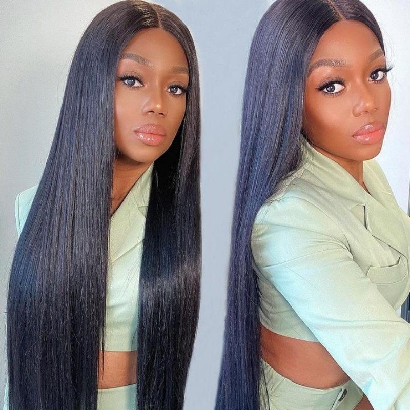 【11 hairstyle】13x6 Full Frontal HD Lace Wigs Glueless Wear Go Lace Wigs 150% 200% Density 100% Virgin Human Hair Natural Color