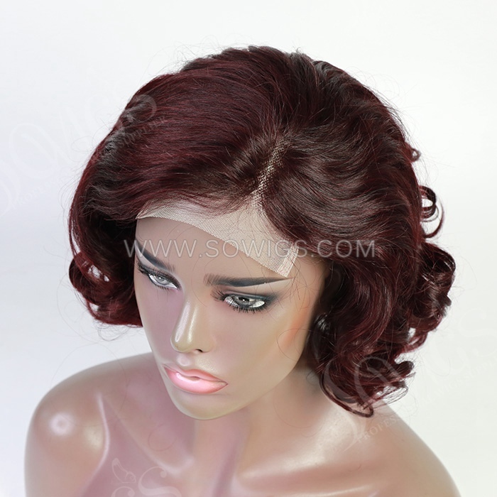 Short Bob Wigs 4x4 Lace Closure 200% Density Virgin Human Hair Natural Hairline BR-23041#