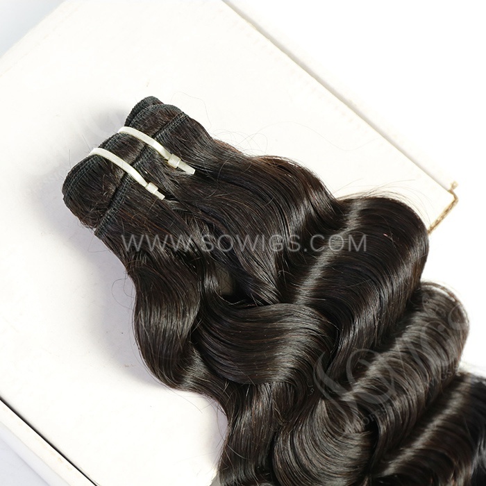 12A Grade Wavy Curl Hair Bundles 1 /3 Bundles Virgin Remy Human Hair Extension Natural Black Color