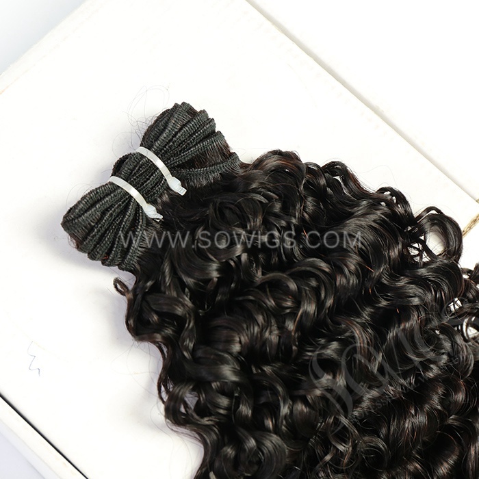 1 Bundle Double Drawn Burmese Curl 100% unprocessed Virgin Human Hair Extension Natural Black