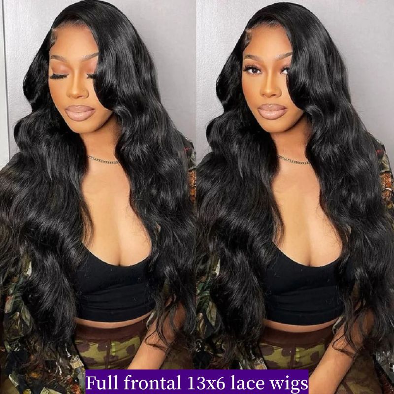 Full Frontal 13x6 Lace Wigs 150% /200% /300% Density Glueless Wear Go Lace Wigs 100% Virgin Human Hair Natural Color