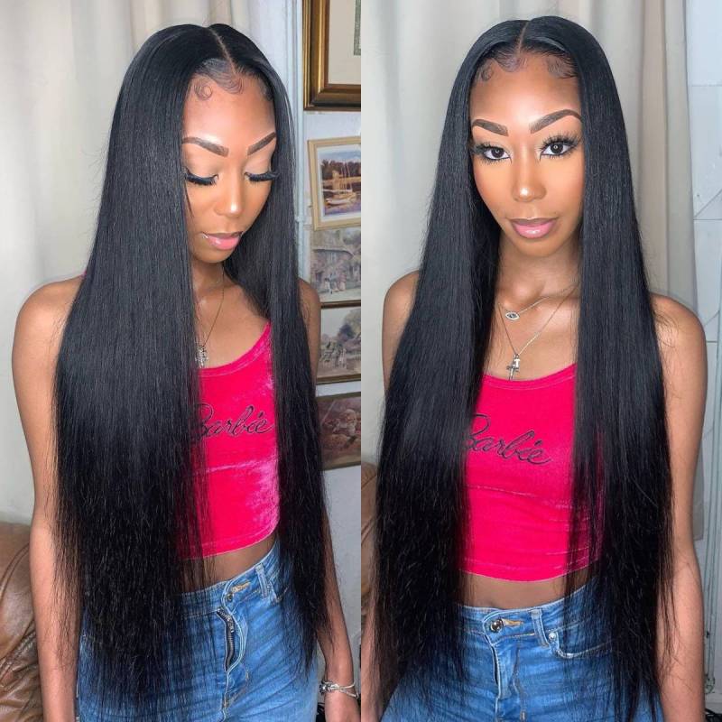 4x4 Lace Closure Wigs 150% /200% /300% Density Glueless Wear Go Lace Wigs 100% Unprocessed Human Hair Wigs