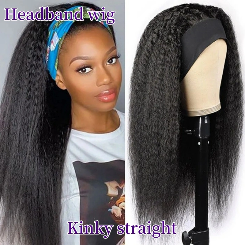 【10 hairstyle】Headband Wigs Half Wigs 150% /200% Density Virgin Human Hair Natural Color (Send 2 Free headband)