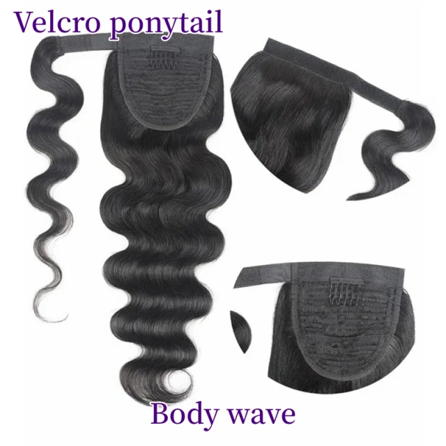 【10 hairstyle】Premium grade Ponytail Drawstring Ponytail Wrap in 100% Unprocessed Virgin Human Hair Natural Color