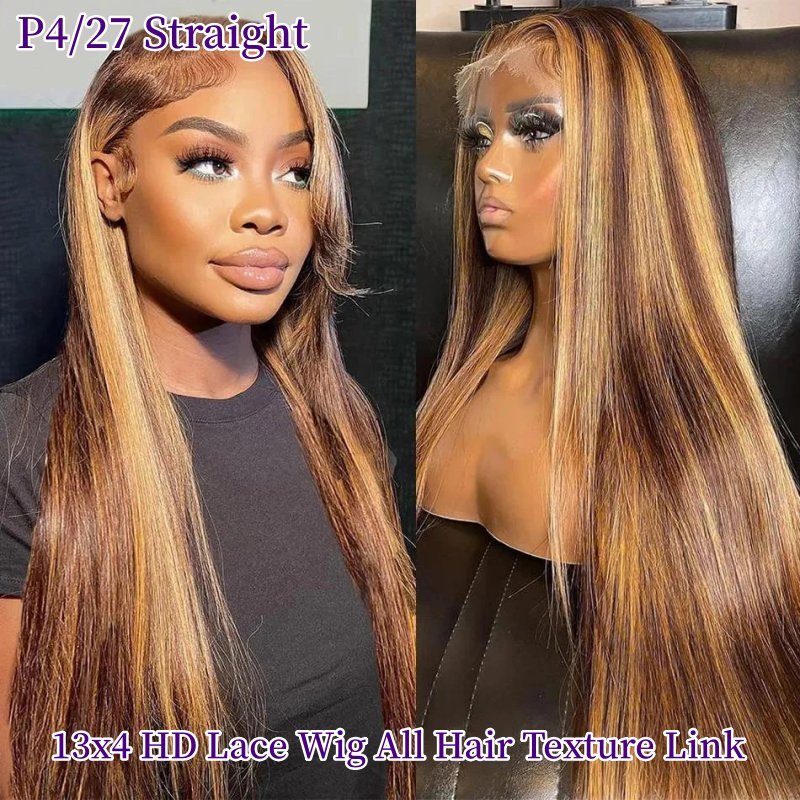 P4/27 Full Frontal 13x4 HD Lace Wigs Glueless Wear Go HD Lace Wigs 100% Virgin Human Hair Wig