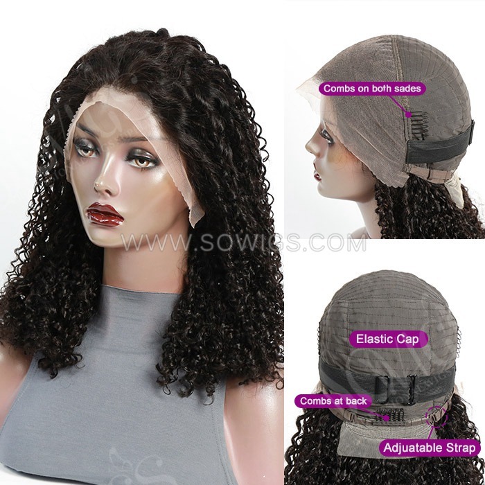 Sowigs Double Drawn Shaggy Curly 13x4 Lace Wigs 250% Density Glueless Wear Go Lace Wigs 100% Virgin Human Hair Wig