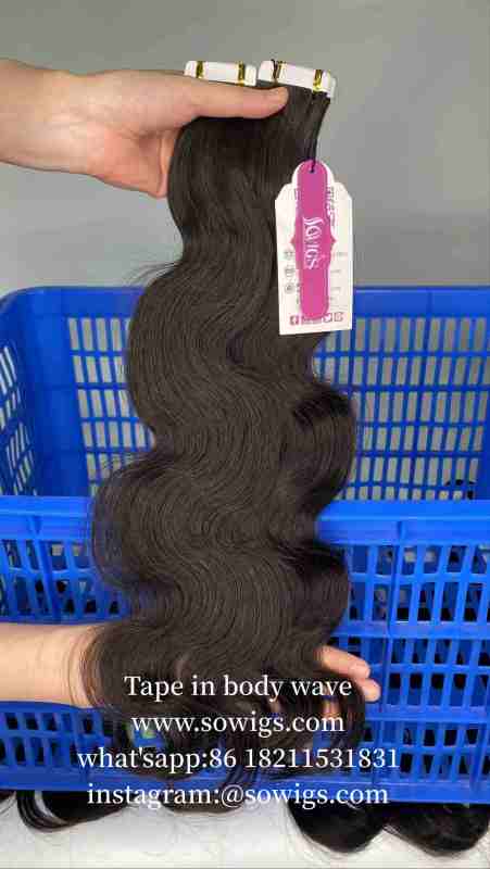 Sowigs 12A top Virgin Hair Tape In 1/3/4 Packs 20/60/80 Pcs Deal