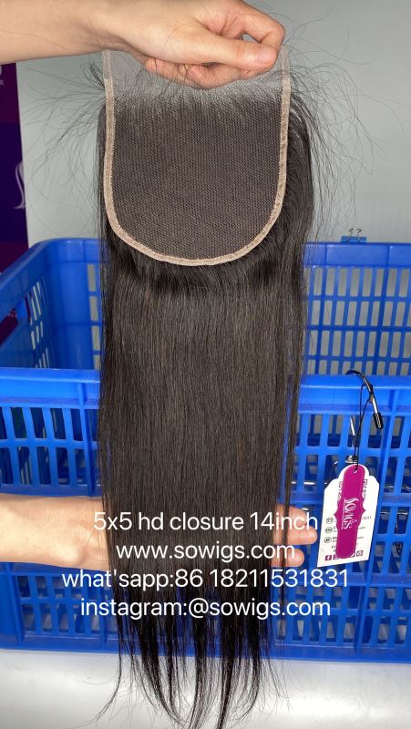 4*4/ 5*5 HD Lace Closure 12A Top 100% Unprocessed Virgin Human Hair Natural Color