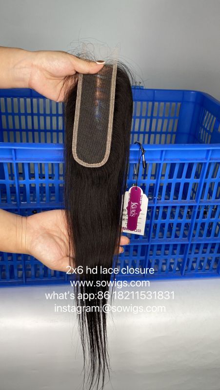 2x6 HD Lace Closure 12A Top 100% Virgin Human Hair Natural Color