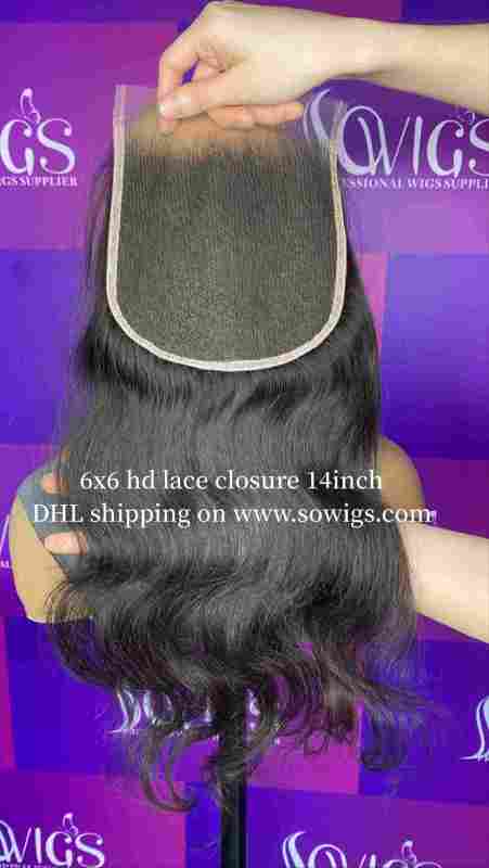 6x6 HD Lace Closure 100% Unprocessed Virgin Human Hair Natural Color