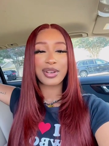 Layer cut Color 33B# Reddish Straight Hair 13*4 Lace Front Wigs 180% Density Lace Wigs Virgin Human Hair Natural Hairline