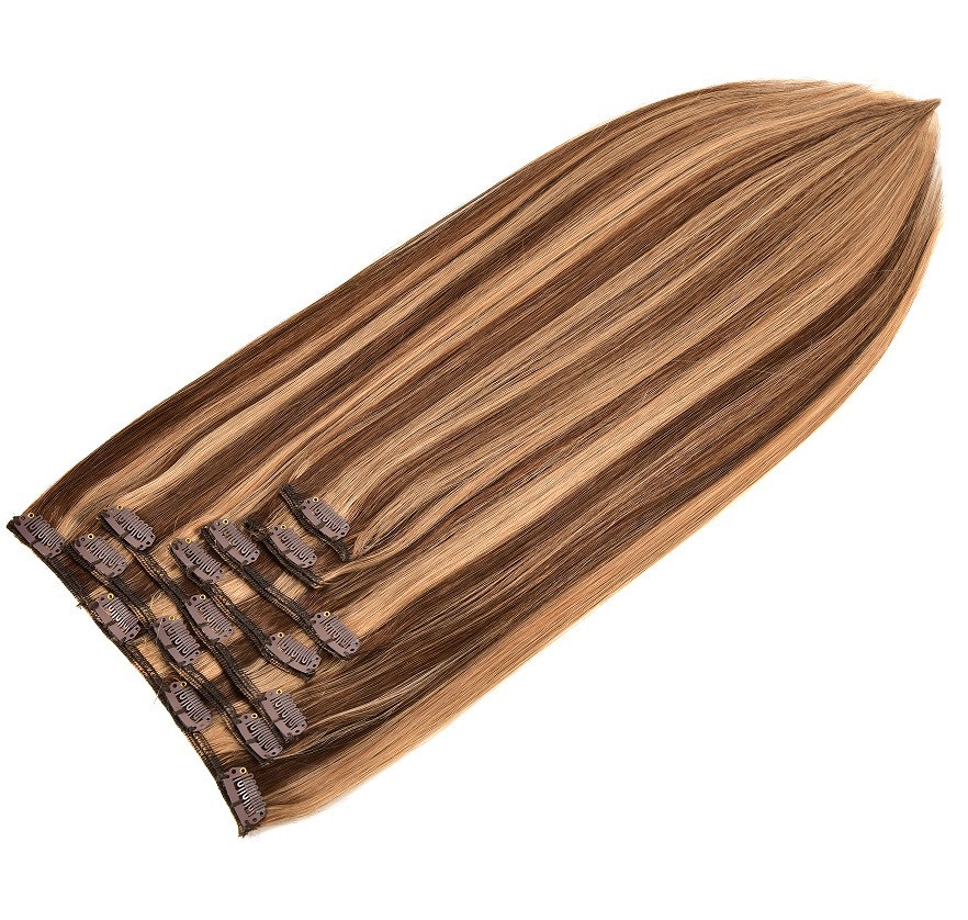 Highlights Color P427 Clip ins extension 100% Virgin Human Hair 1Pack 8pcs 120grams